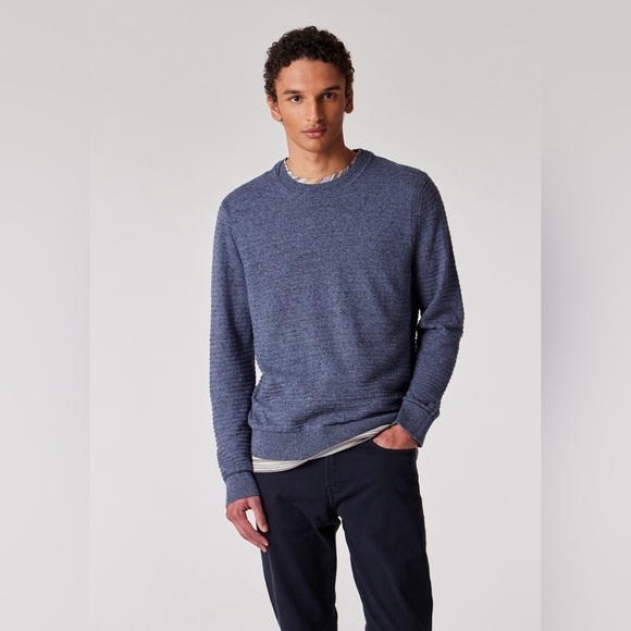 Bonobos “Midnight Blue” Striped Cotton Slim Crew Neck M - Picture 1 of 7